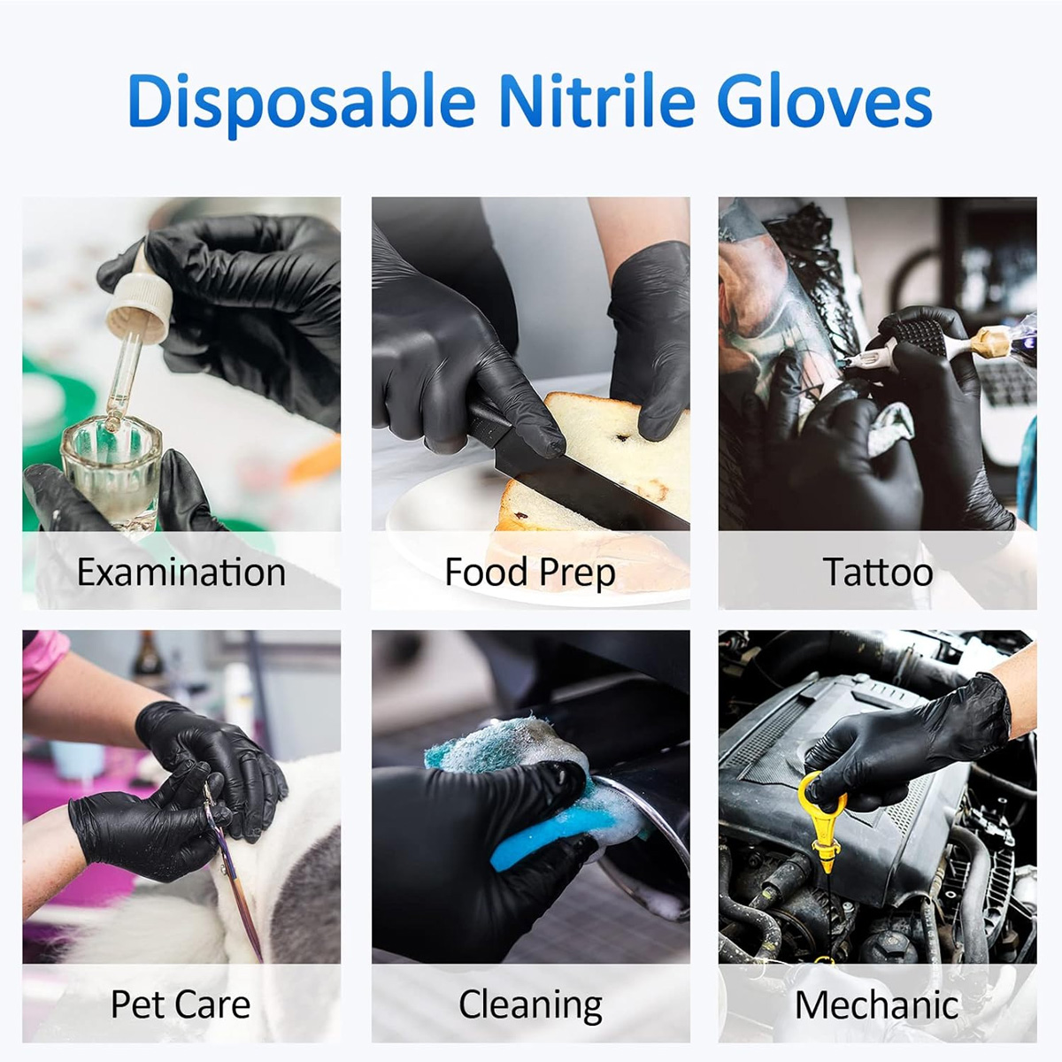 10/50 Pcs Disposable Black Nit - Medical Gloves review and price