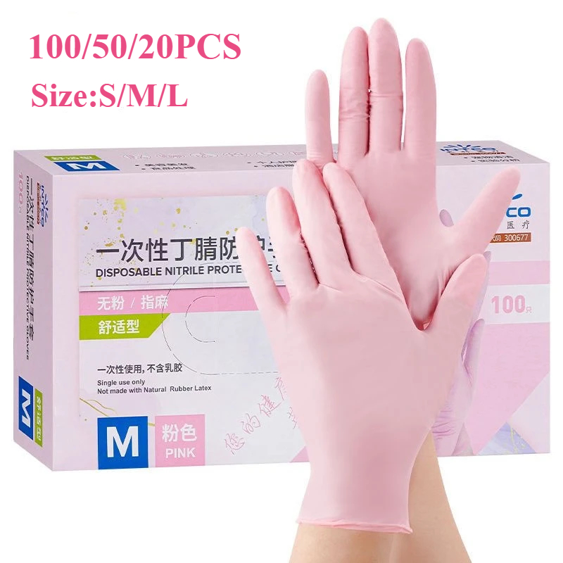 20/50/100PCS Pink Nitrile Glov - Medical Gloves review and price