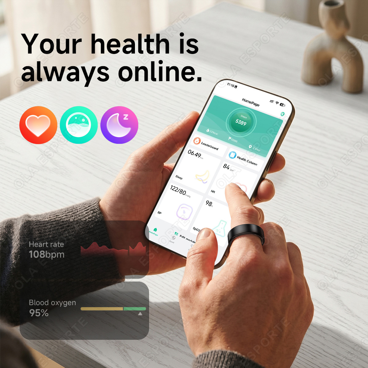 Outdoor Sports Smart Ring Hear - Blood Pressure Monitor review and price