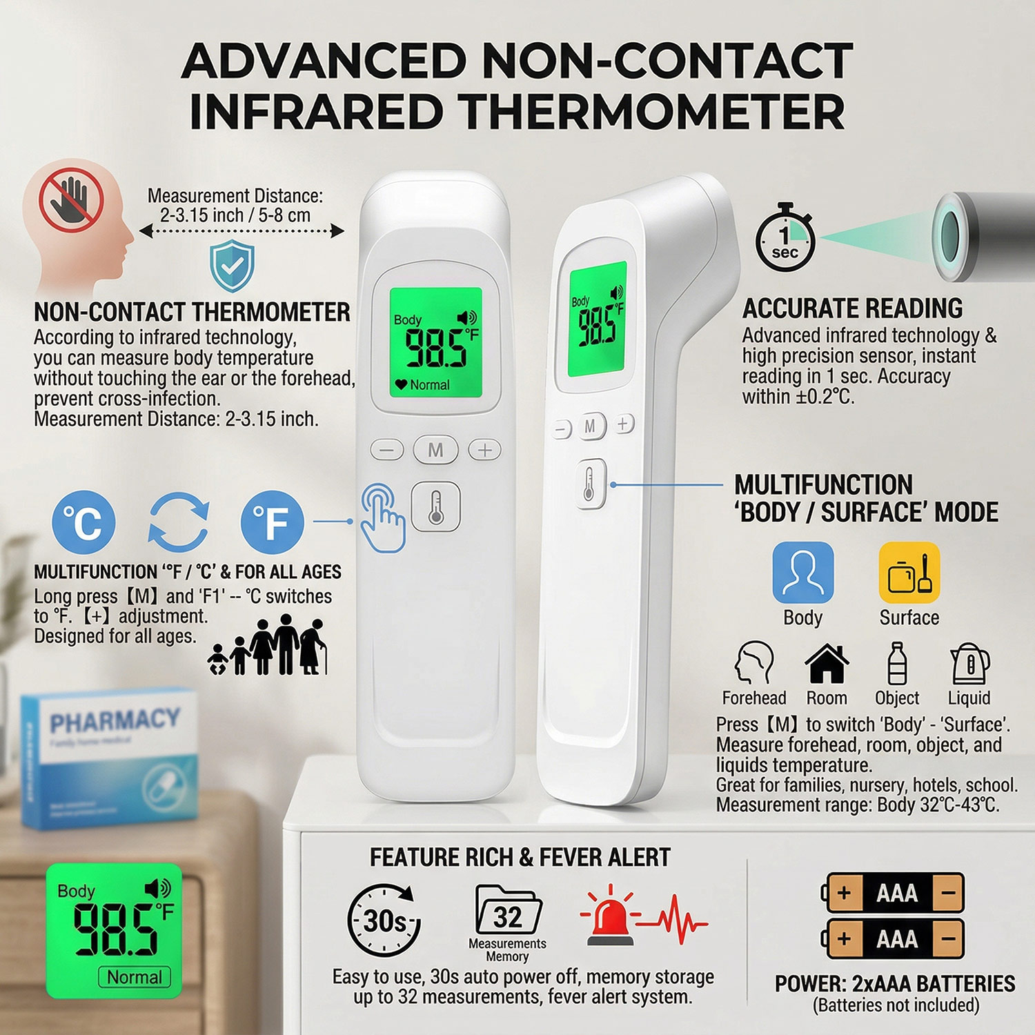 Digital Forehead Thermometer E - Pulse Oximeter review and price